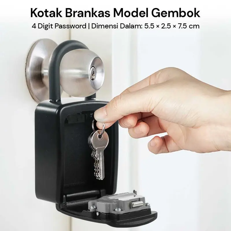 SAFETY BOX KOTAK BRANKAS DINDING PENYIMPANAN KUNCI 4 DIGIT PASSWORD 1