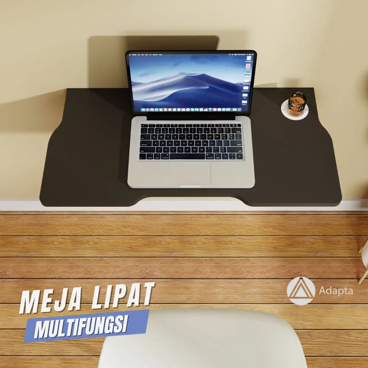 Meja Kerja Lipat Dinding Minimalis Uk. 80x40x1.5cm Meja Belajar STEVEN