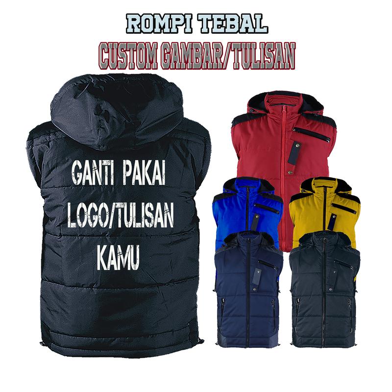 ROMPI MOTOR  PELINDUNG DADA  TEBAL ANTI AIR ANTI ANGIN  CUSTOM LOGO 1