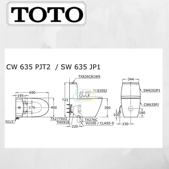 Kloset/Closet TOTO CW635PJ1/SW635JP1/CW 635 PJ/CW635J/CW 635 J/CW635 J TERPERCAYA 2