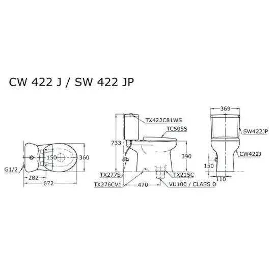 PROMO TOTO CW422J/SW422JP+THX58+THX20NB KLOSET DUDUK WC 2 FLUSH TC505S TERLENGKAP 0