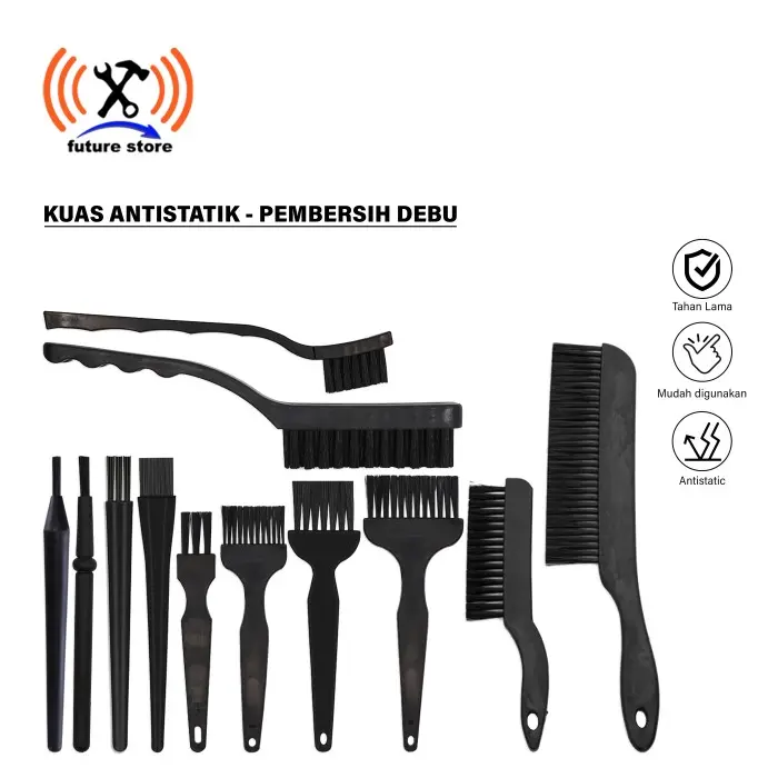 Kuas Anti statik/Kuas Antistatik/Kuas Anti Statis/BGA Anti-Static Brush Electronic Antistatic Hairbrush PCB Rework Brushes Kit ESD Anti Static Dust Clearning For PC Hand Tools