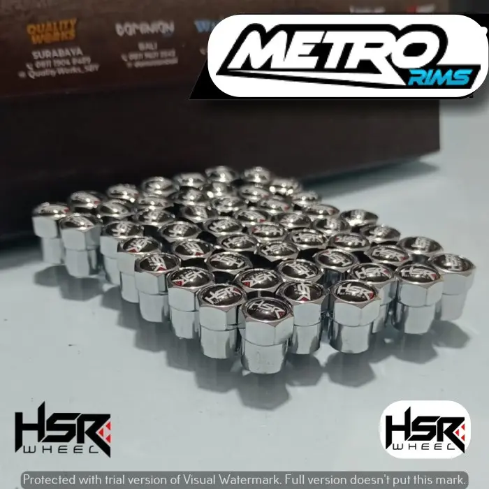 Tutup pentil karet HSR Wheel untuk mobil dan motor ready banyak bahan almunium