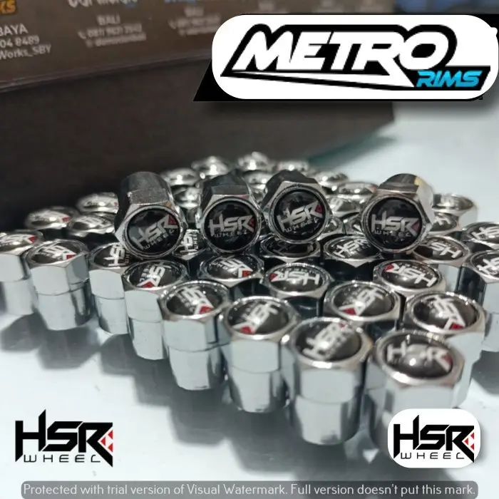 Tutup pentil karet dan besi HSR Wheel untuk mobil dan motor ready banyak bahan almunium