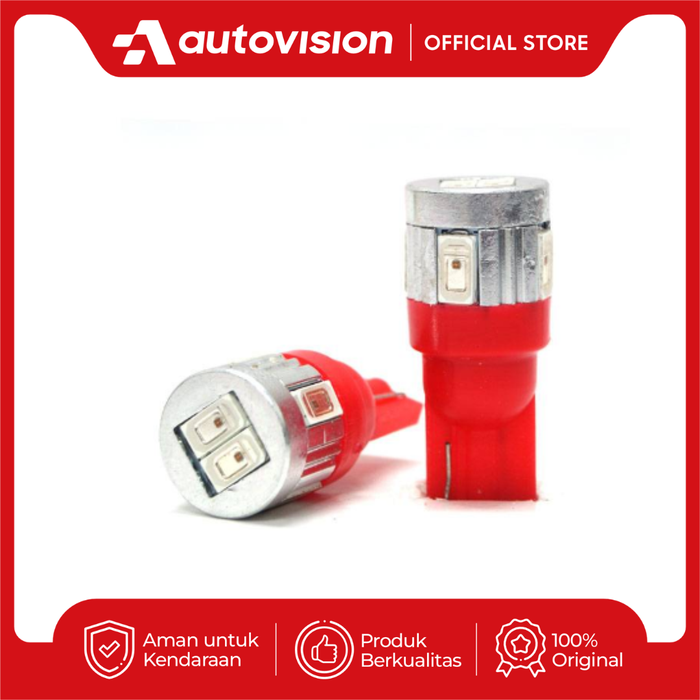 Gambar Lampu Senja T10 LED 6-5630 12V Red dari Autovision_NEW Kota Bandung Tokopedia