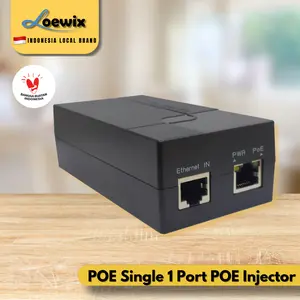 LOEWIX Ethernet PoE Injector 1 Port 52V + Kabel Power Single Port IP Camera Access Point - LX-101AC