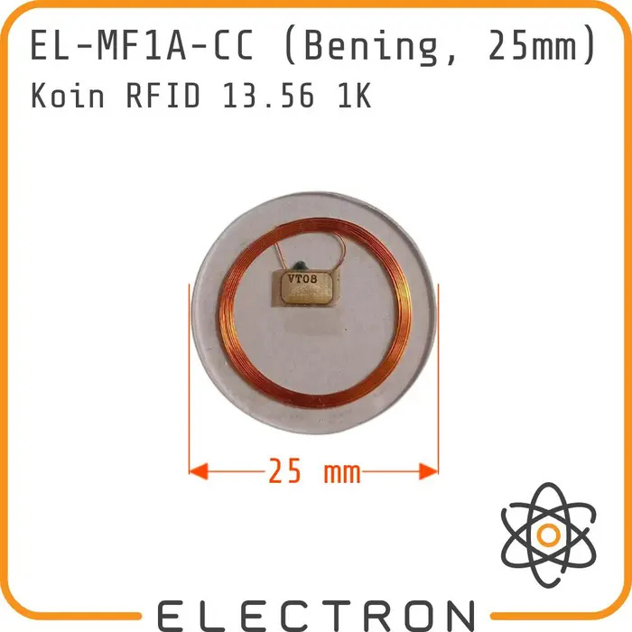 Gambar EL-MF1A-CC RFID Tag PVC 1K 13.56 MHz NFC ISO14443A RC522 Coin Koin Card Kartu dari Electron ID_NEW Kota Tangerang 2 Tokopedia