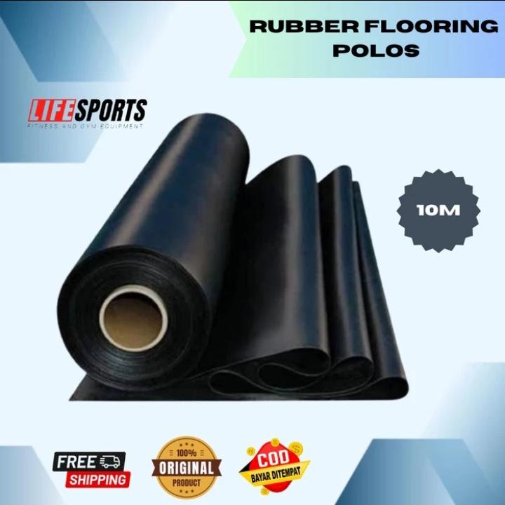 rubber flooring mat rool-fitnes karet lantai gym rool polos tebal ...