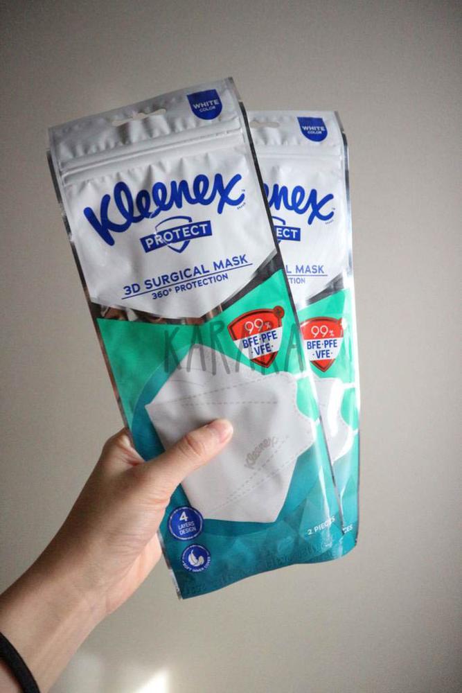 MASKER KLEENEX 3D 2s SURGICAL MASK 4ply PREMIUM - KF94 Sachet isi 2 - White Sachet