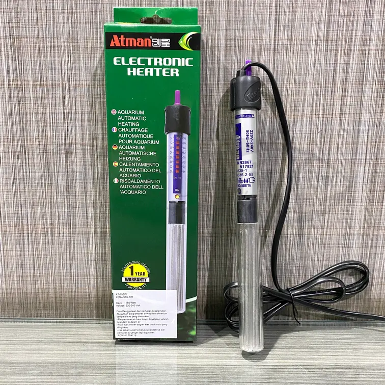 Atman Heater 150W Alat Penghangat Air Aquarium Pemanas Suhu Akuarium