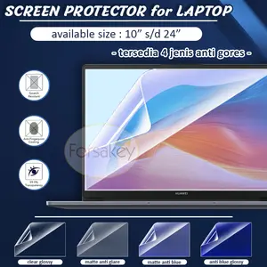 Anti Gores Layar 10 11 12 13 13.3 14 15 15.6 16 17 18 19 22 24 Inch 16:9 16:10 Laptop Leptop Notebook Monitor PC TV Screen Guard Protector Antigores Pelindung Layar Radiasi Matte Glare Bening