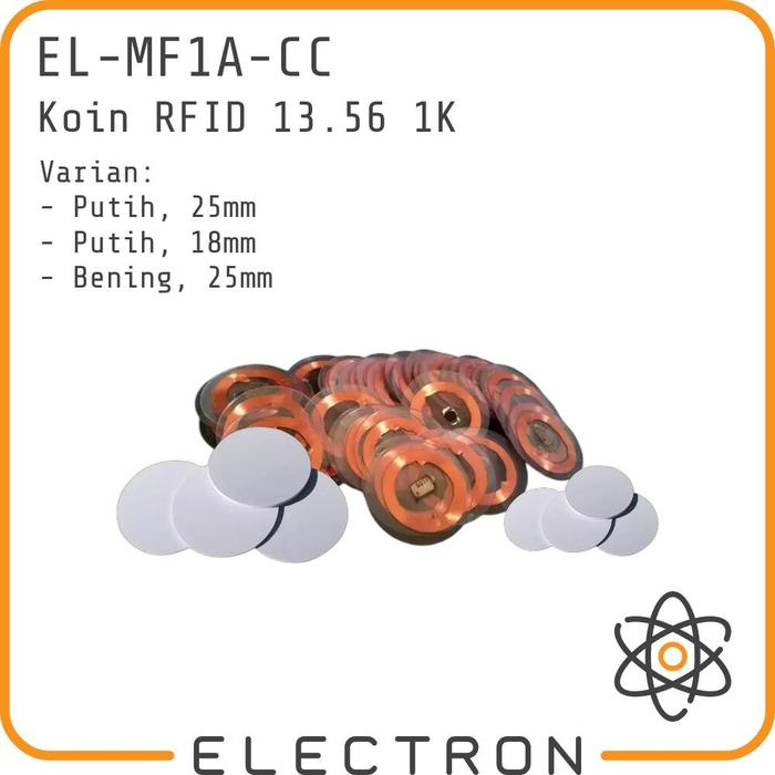 Gambar EL-MF1A-CC RFID Tag PVC 1K 13.56 MHz NFC ISO14443A RC522 Coin Koin Card Kartu dari Electron ID_NEW Kota Tangerang Tokopedia