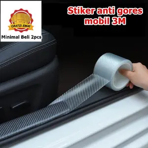 Stiker anti gores bening pijakan kaki pintu mobil 3 meter aksesoris interior