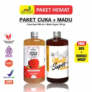Suur Lemeon - Paket Asam Lambung - Cuka Apel 500ml dan Madu Hutan 700gr Asli - PBG