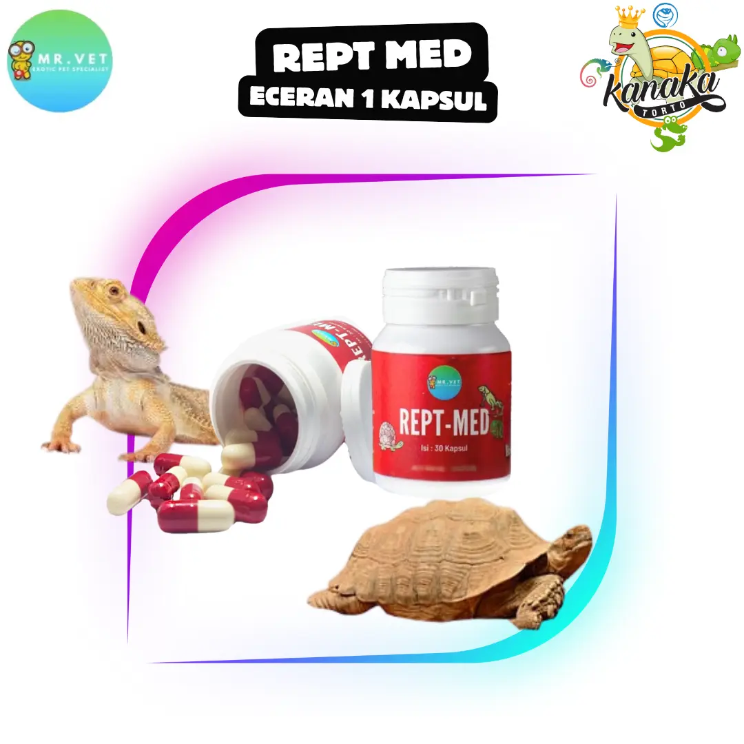 Rept-Med ECERAN Obat Reptil Pilek Lemas Mencret Torto Sulcata Pardalis