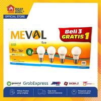 Gambar LAMPU LED BULB ECO 9W PAKET ISI 4 PUTIH MEVAL dari SUPER BANGUN JAYA Kab. Tangerang 1 Tokopedia