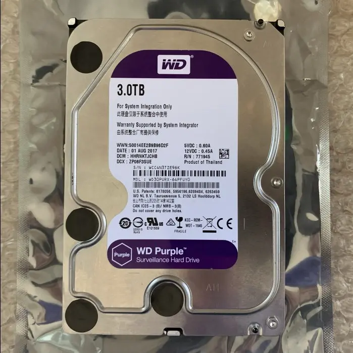 Harddisk 3tb wd purple surveillance for cctv