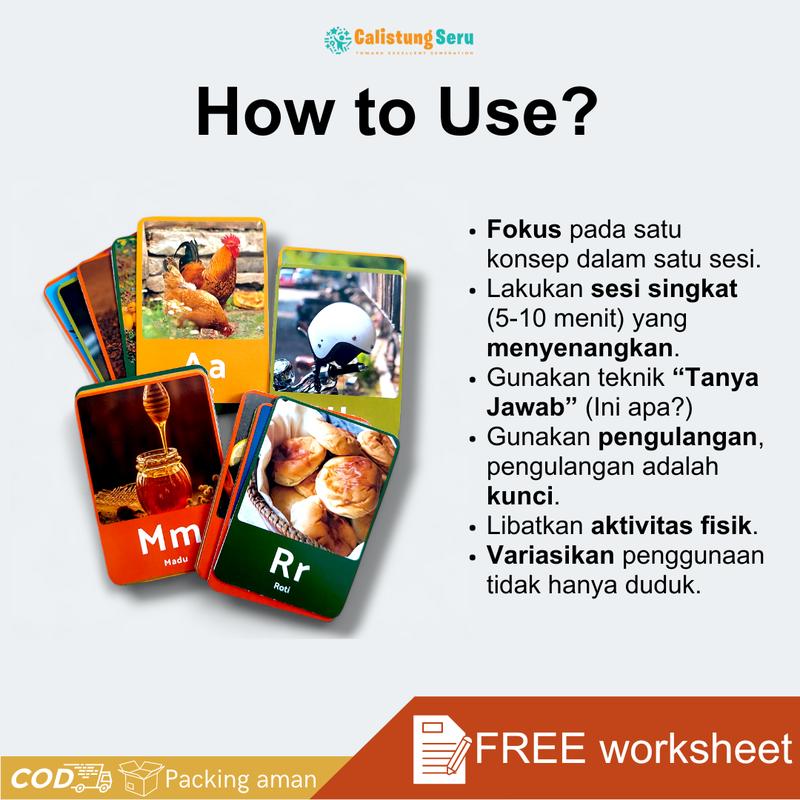 Flash card Alfabet Huruf Besar - Kecil Media Belajar Anak dengan Box 5
