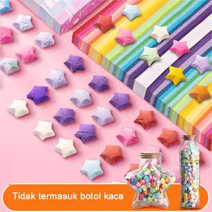 Isi 540 Kertas Origami Bintang Kertas Bintang Glitter Warna Origami Star Paper Motif Bintang