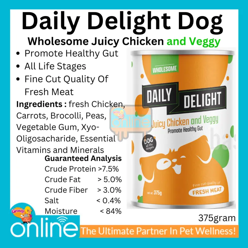 Daily Delight dog Cans Chicken Juicy Chicken & Veggy 375gr 0