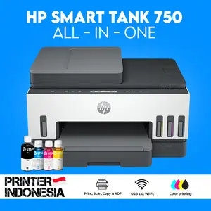 HP Printer Smart Tank 750 AIO Wireless Print Scan Copy ADF Yellow