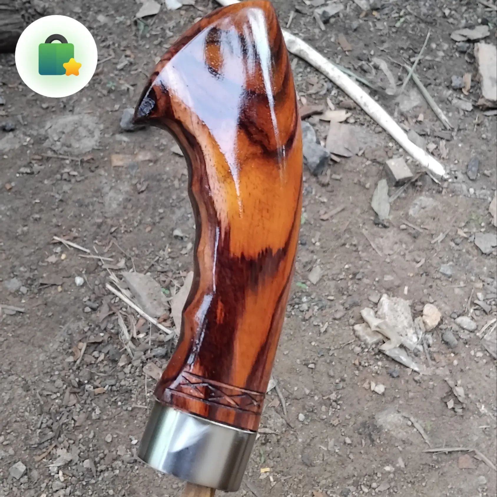 gagang golo kayu sonokeling. ring stenlis.&galih belang natural