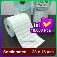 Jual [CR] Label Barcode 33x15 mm / 33x15mm 3 Line Semicoated Stiker ...