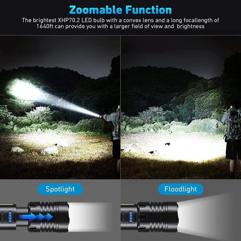 Senter LED XHP70 SWAT ZOOM Super Terang Tactical Flashlight 90000 Lumens USB Rechargeable Outdoor Tahan Air 2