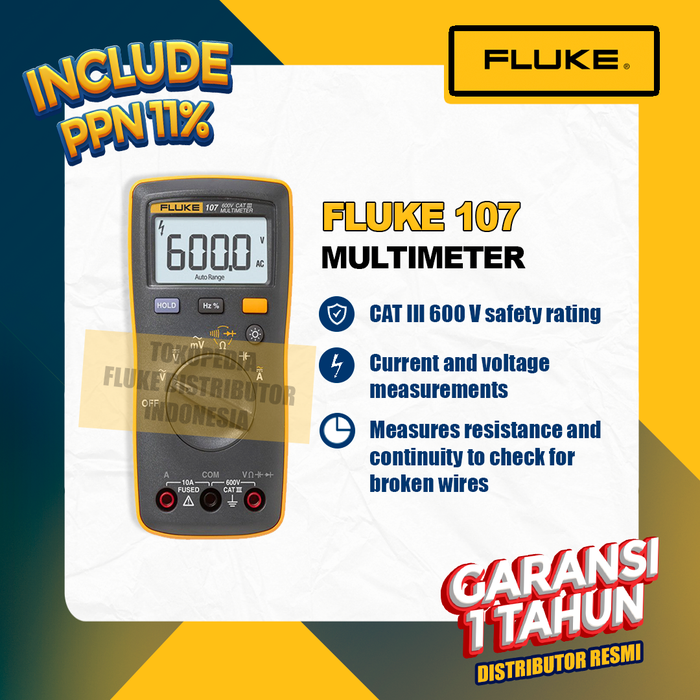 Gambar Fluke 107 Digital Multimeter dari FlukeDistributorIndonesia Kota Semarang Tokopedia