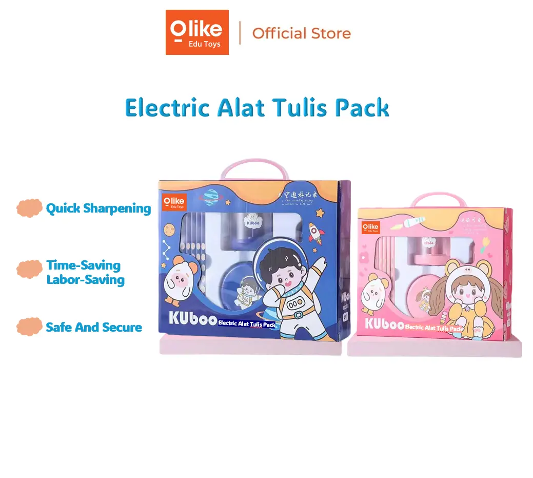 Olike Electric Alat Tulis Pack / Set Alat Tulis Elektrik Rautan Penghapus Vacuum Pensil 26 In 1 Stationery