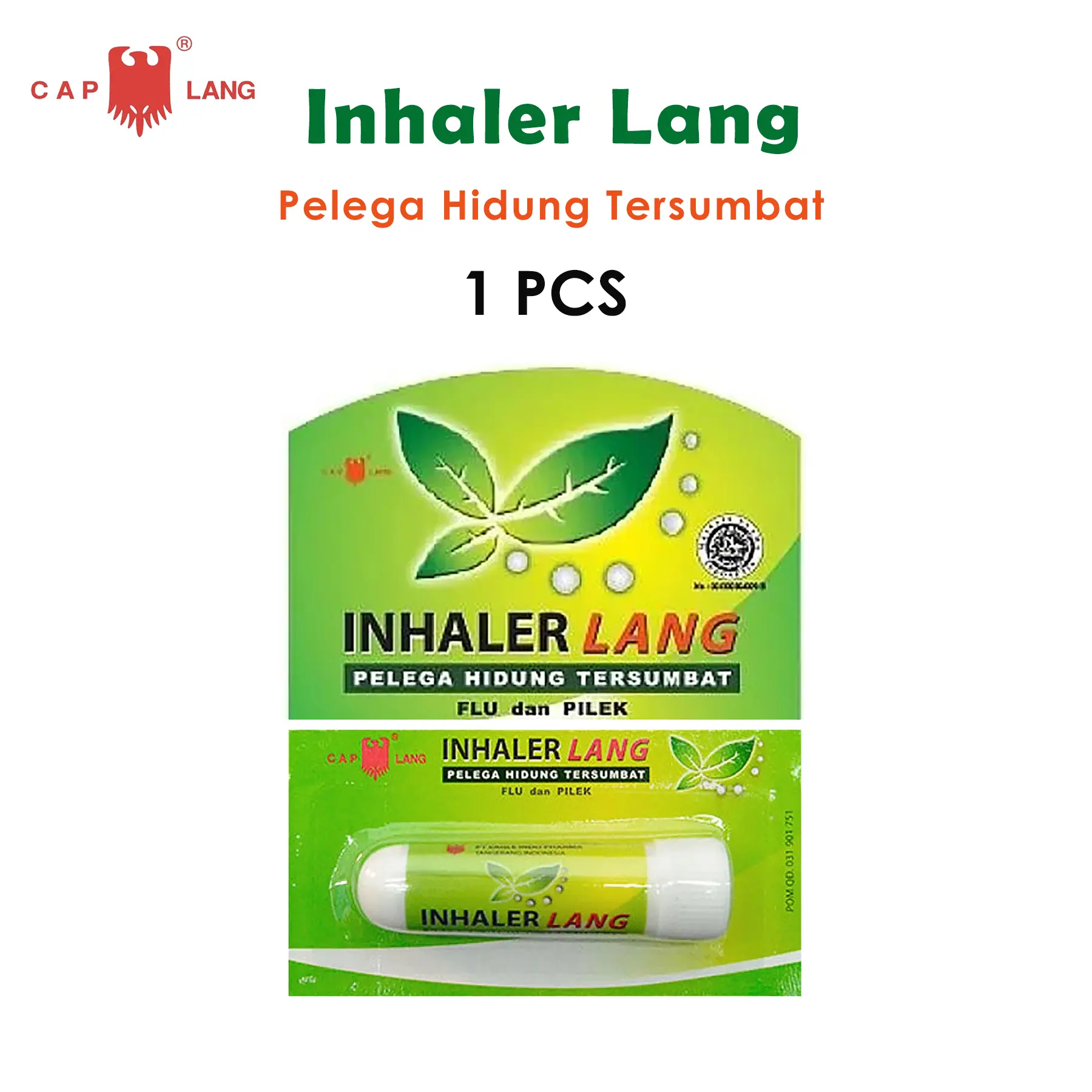 Inhaler Lang Cap Lang 1 Pcs - Inhaler Pelega Hidung Tersumbat Pilek