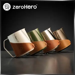zeroHero Milkjug Latte Art 450/600ml - 304 Stainless Steel Food Grade dengan 4 Warna Bright Silver/Ivory White/Elegant Black/Emerald Green
