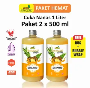 Suur Lemoen Cuka Nanas 1 Liter  - Cuka Nanas Obat Diabetes - Organic Pineapple Cider Vinegar