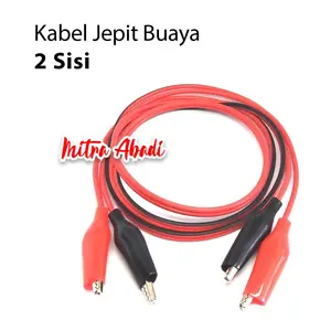Kabel Jepit Buaya 2 Sisi / 2 Pasang Alligator Clip / Double Ended Alligator Clip Line