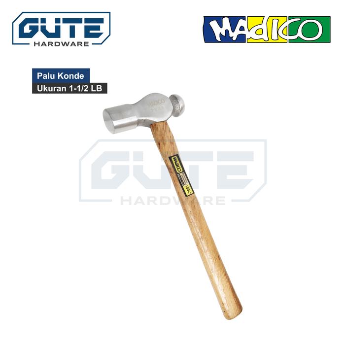 Gambar GUTE MADICO Palu Konde / Ballpein Hammer Gagang Kayu 1-1/2 LB  2 LB - Ukuran 1/1-2 LB dari Gute Hardware Kota Surabaya 5 Tokopedia