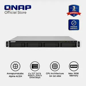 QNAP TS-432PXU-RP-2G 4-Bay AL324 quad-core 1.7GHz Rackmount NAS 250W redundant PSU, 2GB DDR4 UDIMM RAM