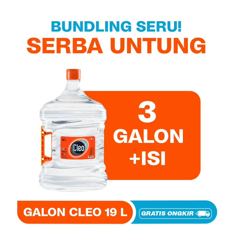 [FLASH SALE] Bundling Hemat 3 Cleo Galon 19 LT Handle SE 0