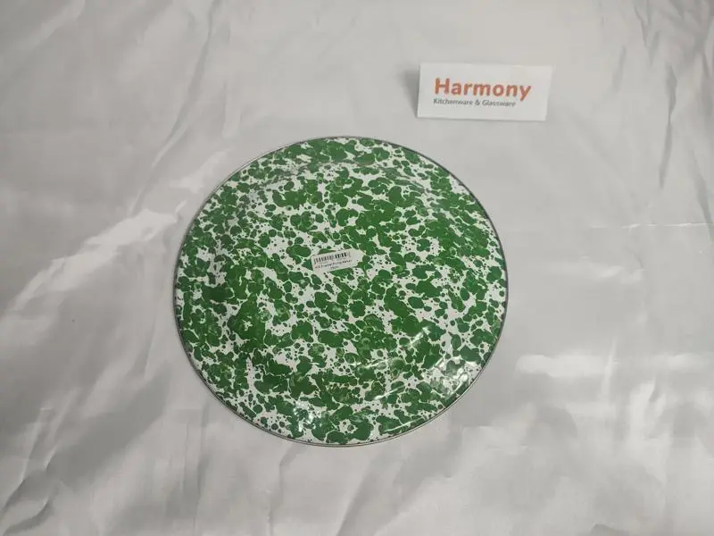 KIG Piring Makan 25cm Enamel Blirik Hijau Piring Jadul Kuno Premium Tebal 3
