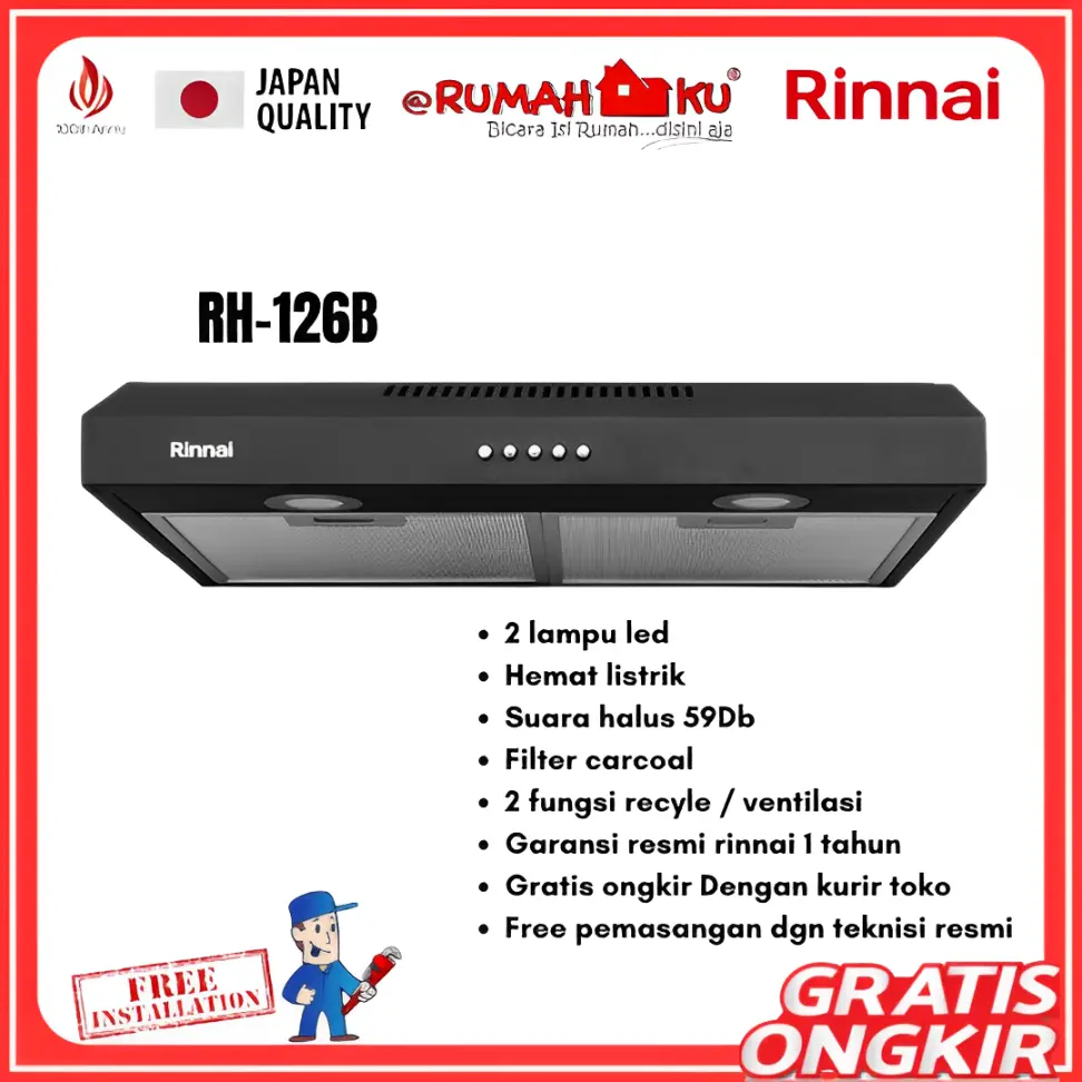 COOKER HOOD RINNAI RH-126B SLIM COOKER HOOD