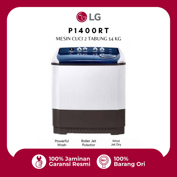 Gambar LG Mesin cuci 2Tabung 14KG - P1400RT dari LG Authorized Kota Administrasi Jakarta Timur Tokopedia