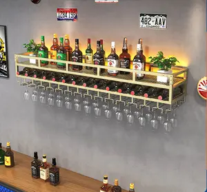 Rak Gantung Gelas Lemari Dinding Wine bar gantungan gelas gantung Rak anggur Rak Bumbu dapur Dinding Lemari Piring Lemari