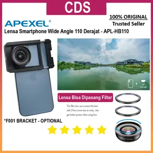 APEXEL Wide Angle 110mm - HD Lens - Premium - For Smartphone Lens - Optional F001 Bracket - Lensa bisa pasang filter CPL - ND - Star