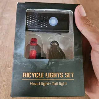 Lampu sepeda set / lampu sepeda depan + belakang (merah)