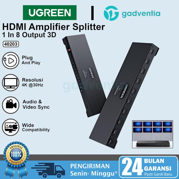 Gambar UGREEN HDMI Splitter 1 In 8 Out Screen Video Display Full HD 4K 40203 dari GADVENTIA Kota Administrasi Jakarta Barat Tokopedia