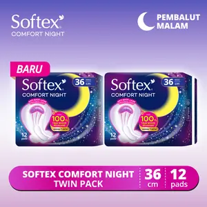 Softex Comfort Night 36cm 12s x 2 Pack - Pembalut Malam