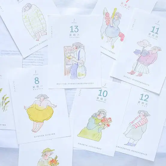 Sample 1 Month / 30 hari Dodolulu Washi Tape 2024, Dodolulu Desk Calendar, Sora Calendar, Yiyu Florist Calendar 2