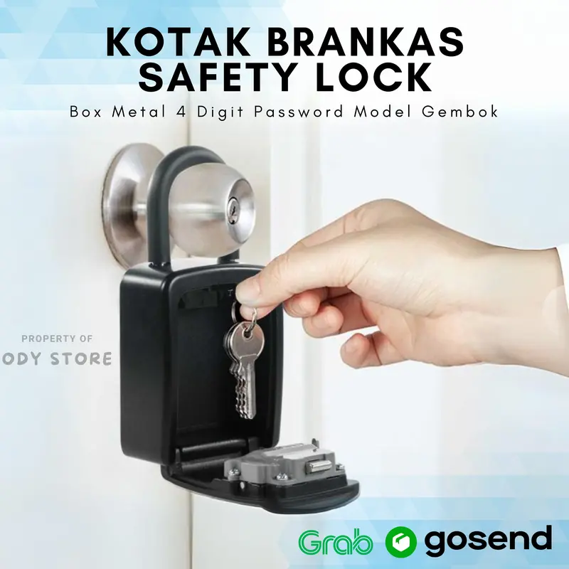 SAFETY BOX KOTAK BRANKAS DINDING PENYIMPANAN KUNCI 4 DIGIT PASSWORD 0