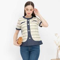 Gambar *Ready Stok* SISTER'S - Atasan Brukat Kombi Denim 7308 (ZE) - Hitam, M dari Sisters Fashion Group Kota Administrasi Jakarta Utara 4 Tokopedia