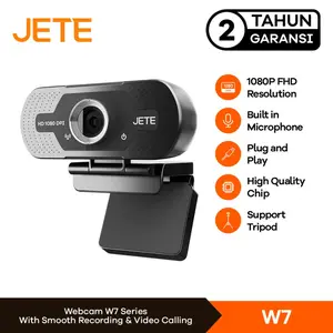 Webcam JETE W7 HD 1080 Mic Built In Widescreen View - Garansi Resmi 2 tahun