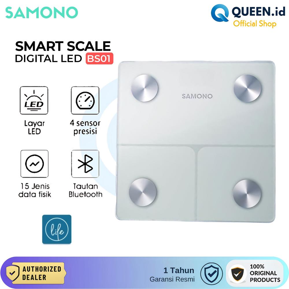 Samono SW-BS01 Smart Scale Body Fat 15 Data Timbangan Badan Digital